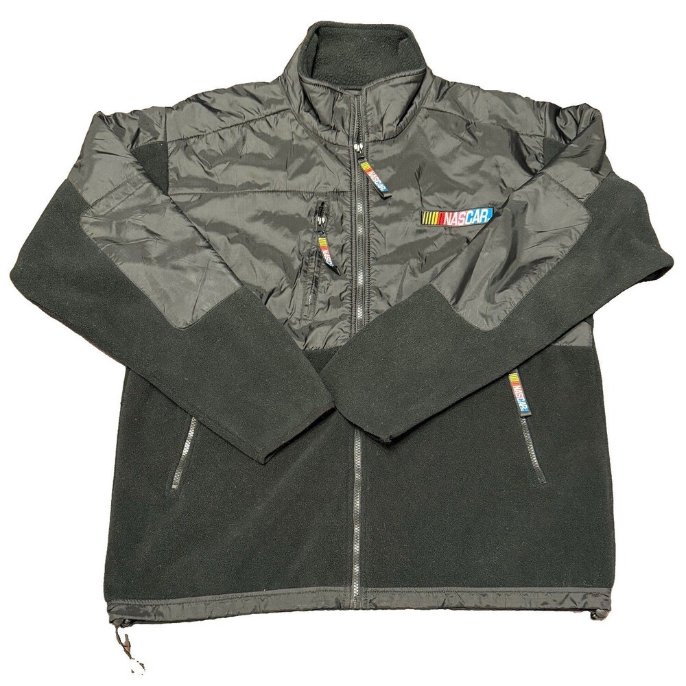 Vintage Essex NASCAR Racing Men’s Large Embroidered Full-Zip Nylon & Fleece RARE